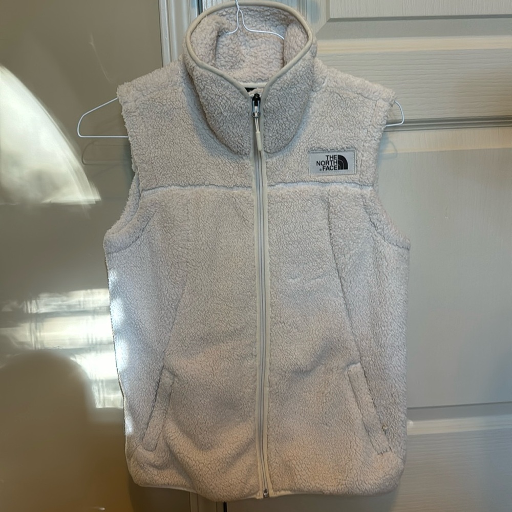 North Face ivory fleece vest